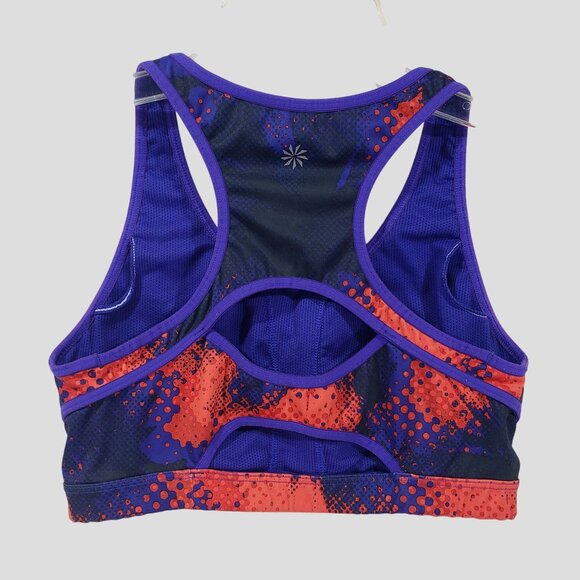 Athleta Double Dare Sports Bra Electro Splatter Print Size M - Picture 3 of 8